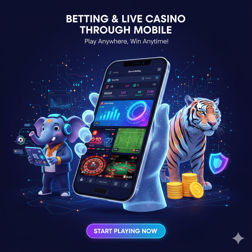 Betting & live casino through mobile